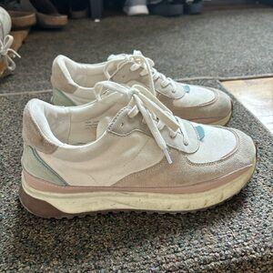 MDW madewell trainer sneakers, white/cream with color blocking